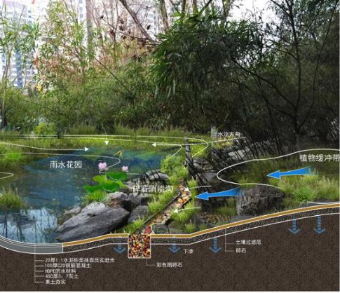 雨水花园中水回用绿色建筑技术亮点中水系统本项目依托自身优势,将