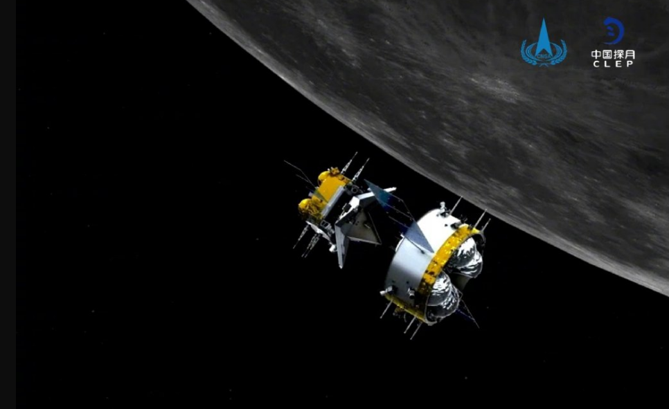 2020年12月6日12时35分,嫦娥五号轨道器和返回器组合体与上升器肠功