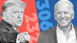 ↑若不出意外，拜登将以306张选举人票当选总统图据《金融时报》