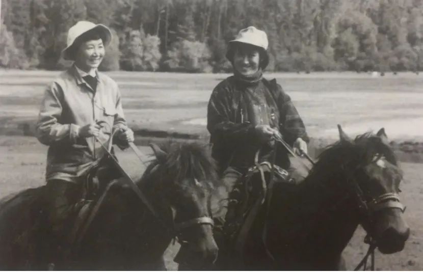 ·黃宗英（右）和高山森林生態學傢徐鳳翔。