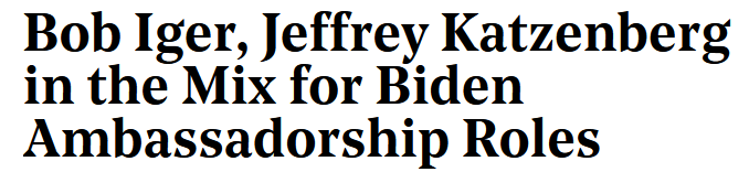 拜登或提名迪士尼高管任驻华大使？其团队：讨论大使任命为时过早