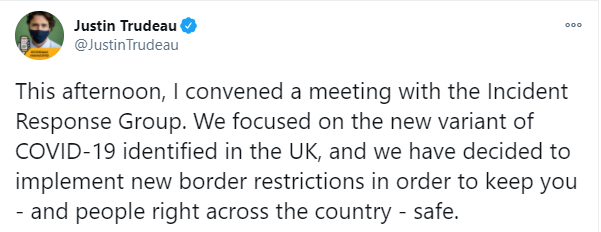 加拿大总理特鲁多确认对英封锁国境 十余国已相继采取措施