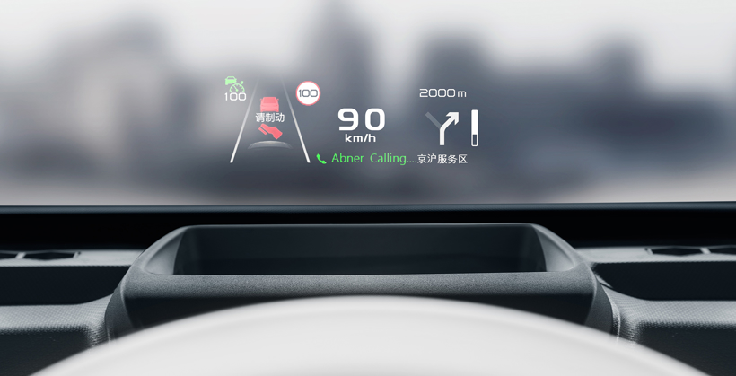 几何A搭载的 W-HUD ，图片来源：几何汽车