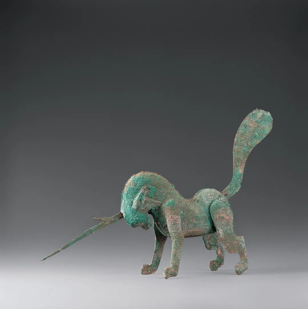 铜独角镇墓兽汉代 甘肃省博物馆藏