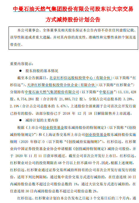 突发利空：2.4万股民注意 中曼石油大股东清仓式减持来了