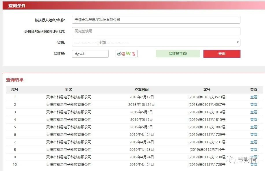 （截图来自中国执行信息公开网）