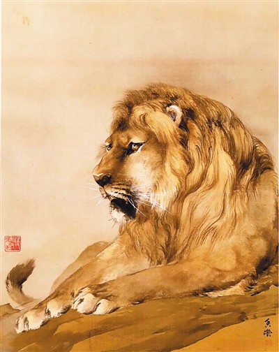 　狮（中国画）　　何香凝
