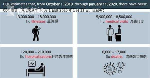 流感病毒,根据美国疾病预防控制中心(cdc)最新数据:2019年到2020年