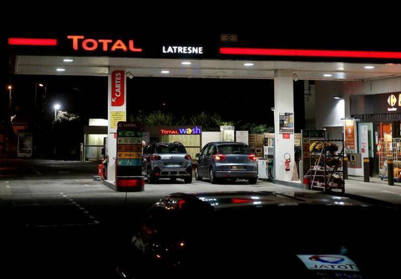 图:法国石油巨头道达尔位于波尔多附近的加油站