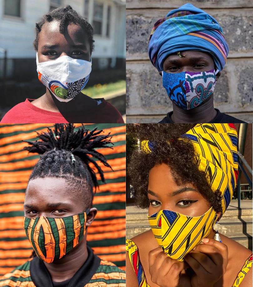 △非洲抗疫的特色产物布口罩也成为了2020年的时尚