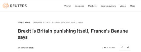 法国欧洲事务部长：英国“脱欧”是在惩罚它自己 令人悲伤