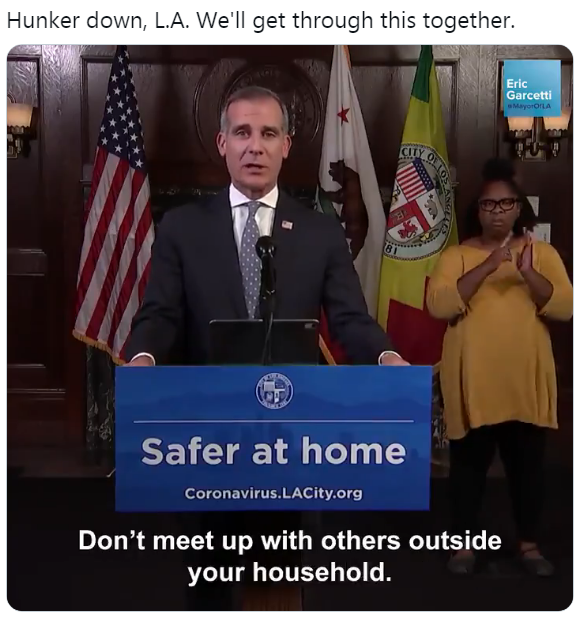 图片来源：洛杉矶市长官方推特