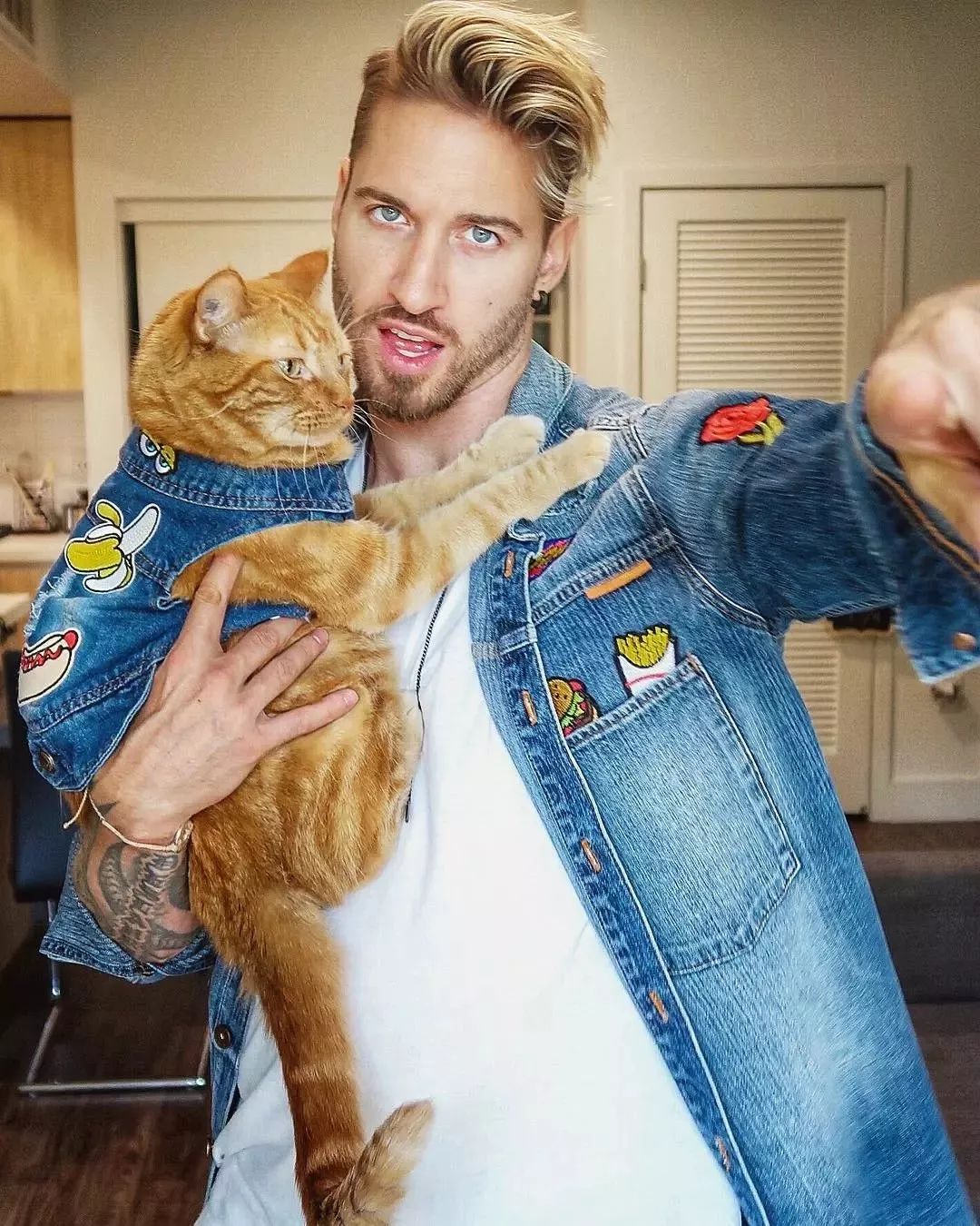 travis一夜之间增粉十万也正是因为这只小橘猫它叫:jacab而是因为他的