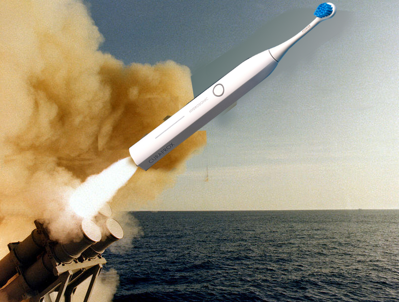 美国网民查询hydrosonic missile只能查出某品牌电动牙刷，因此制作的恶搞图 图源：1D4chan