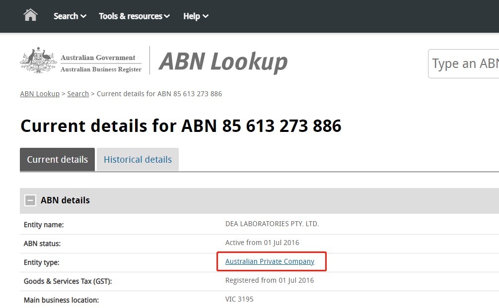  来源/ 澳大利亚工商局政府官网燃财经截图