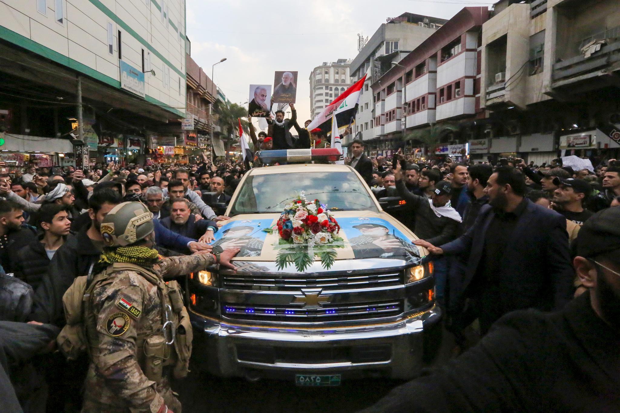  苏莱曼尼葬礼在巴格达举行，图自Getty Images