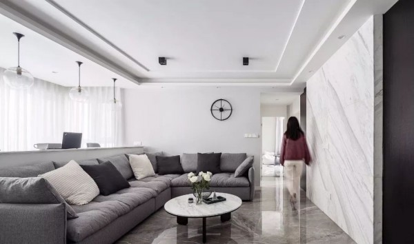 117平现代北欧三室, 书房功能塞进客厅