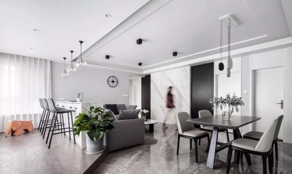 117平现代北欧三室, 书房功能塞进客厅