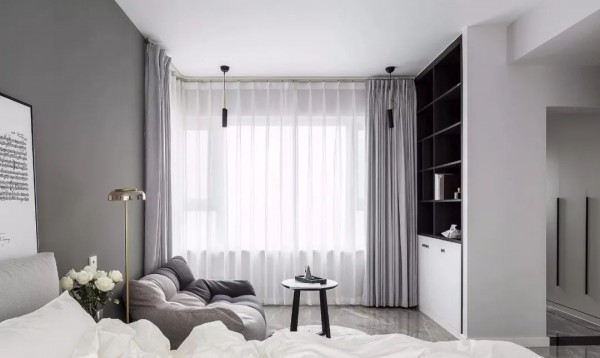 117平现代北欧三室, 书房功能塞进客厅