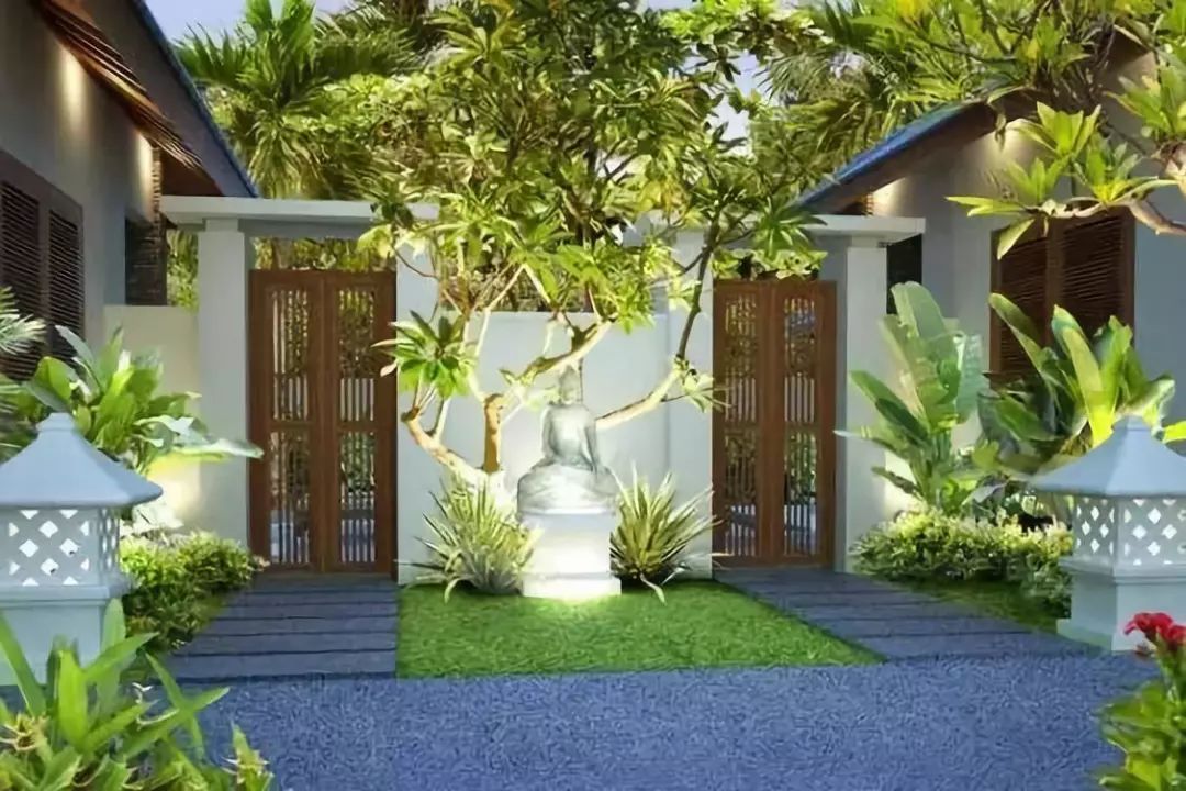 庭院入口设计成这样简单与美丽并存