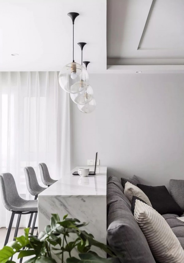 117平现代北欧三室, 书房功能塞进客厅