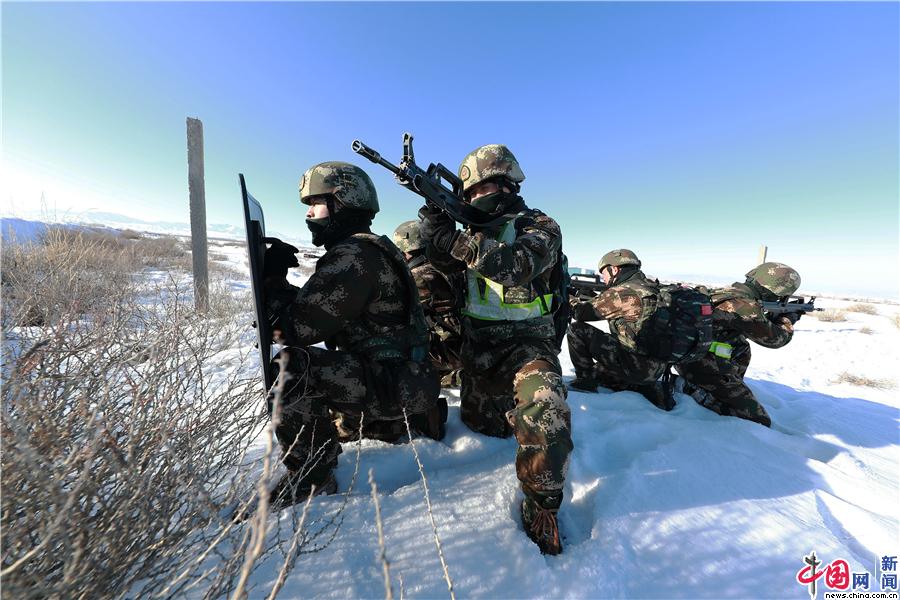领航强军新时代新疆武警爬冰卧雪斗严寒着力提升反恐作战能力