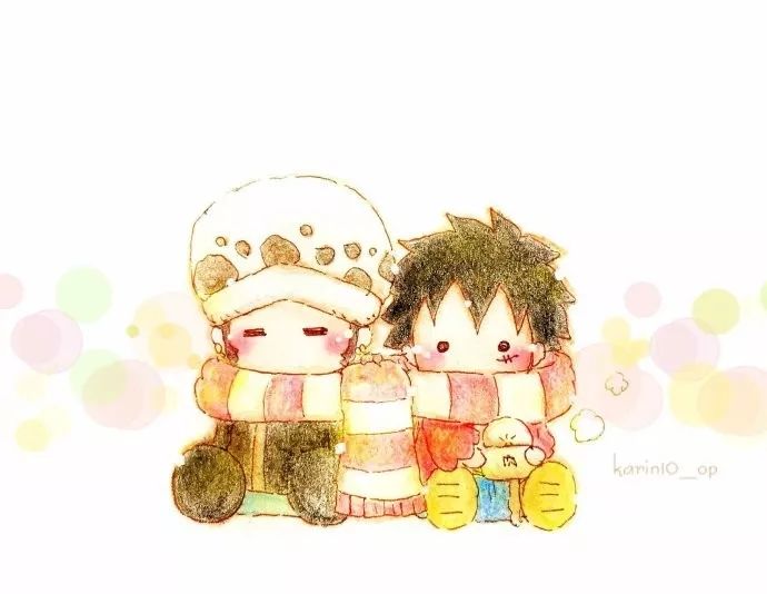 没头脑和不高兴路飞和罗太可爱了这对