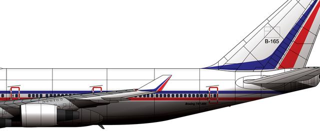 本厂长绘制的中华航空b-165号波音747-400客机细节2
