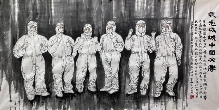 暖心！山東這位畫家和大學老師將醫療隊員畫到畫中