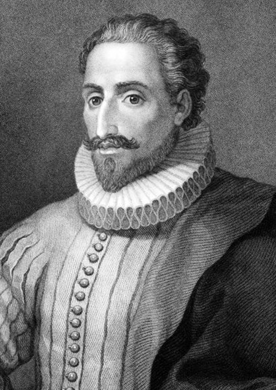 (西班牙作家塞万提斯肖像及其签名)笔记本内收藏了20位文豪的珍贵肖像