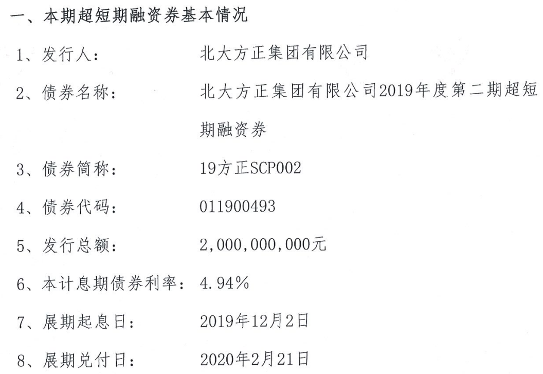 图片来源：兑付公告截图