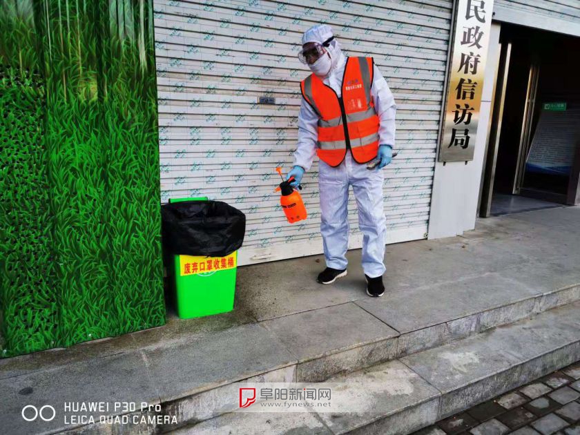 阜南城区设置300个废弃口罩收集桶