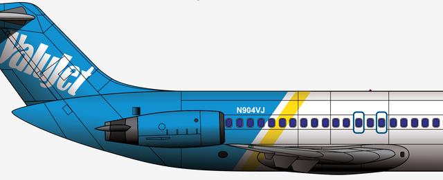 本厂长绘制的瓦卢杰航空公司n904vj号dc-9-30客机细节2