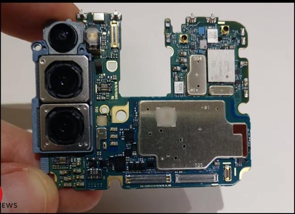 三星galaxys20视频拆解设计规整电池前摄更换难度高