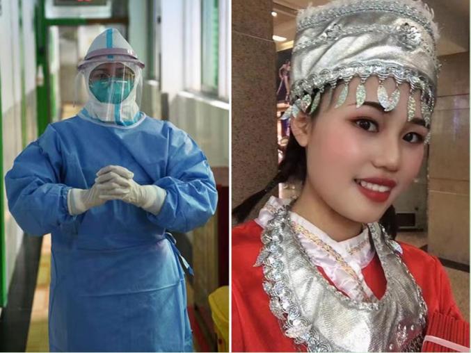 98后抗疫战士胡佩工作照和生活照