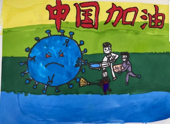 静待春暖花开"南外淮安分校一年级小朋友们创作沙画为武汉加油!