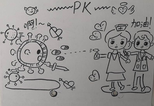 女孩画抗疫漫画:为赶走魔王妈妈走出家门守护健康