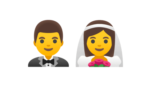 目前的版本只提供男性和女性的emoji,例如戴着面纱的新娘,穿燕尾服的