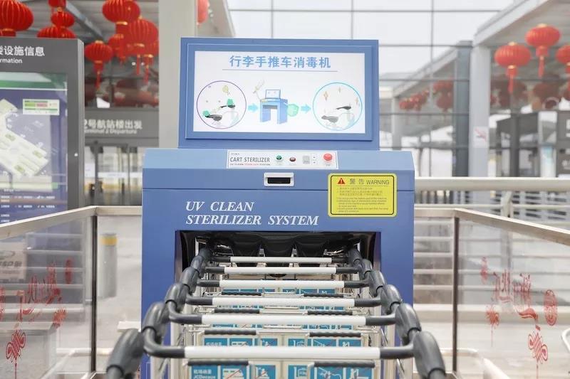 手推车消毒机开足马力进行不间断消毒