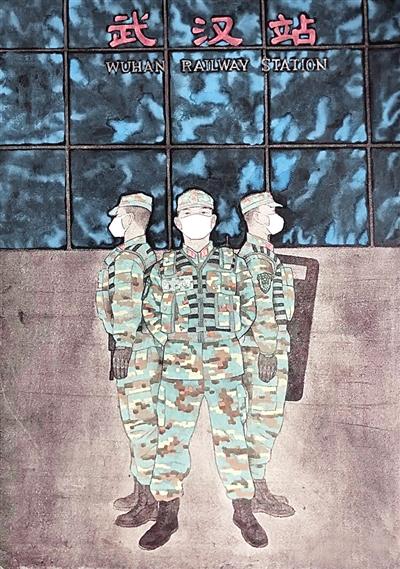2020·紧急驰援(油画) 李如一抹绿色(中国画) 彭明生武汉阻击(中国画)