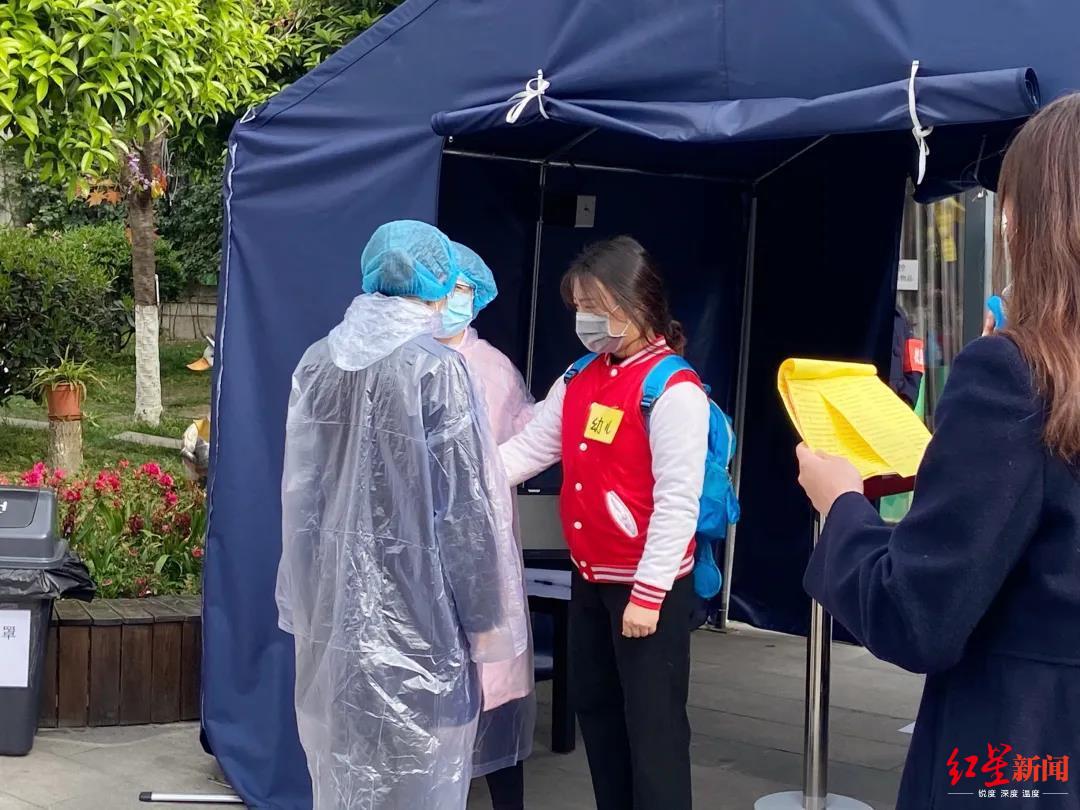 ▲学校举行开学演练