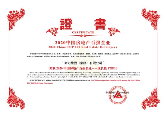 新力房地产排名2020_新力控股获“2020年度《投资者关系杂志》大中华区(2)