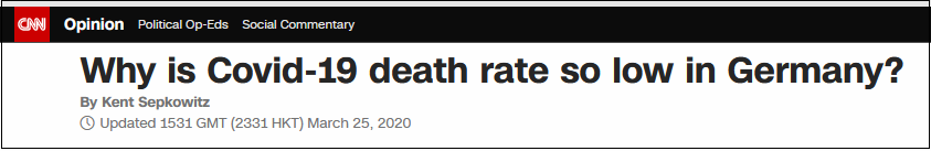 CNN：为什么德国新冠病毒死亡率这么低？ 图片来源：报道截图