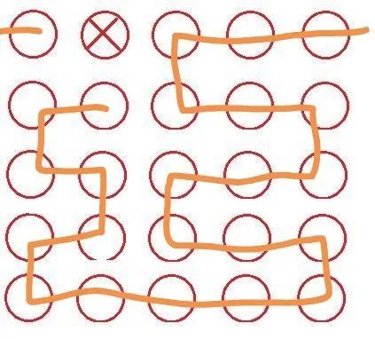 谁能不碰这个叉号把所有的圈都连起来