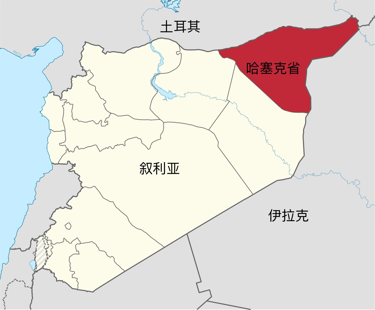 叙利亚周边国家地图图片