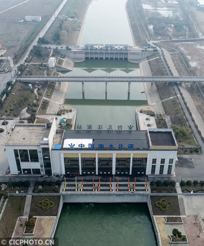 在山东省枣庄市台儿庄区,南水北调东线山东干线枣庄局台儿庄泵站在调