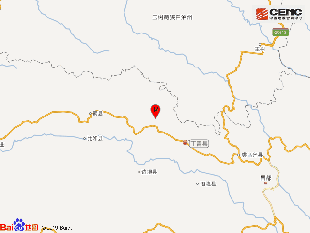 西藏昌都市丁青县发生38级地震
