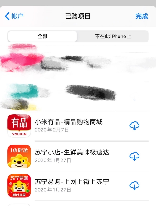 AppStore近期电商下载记录（受访者供图）