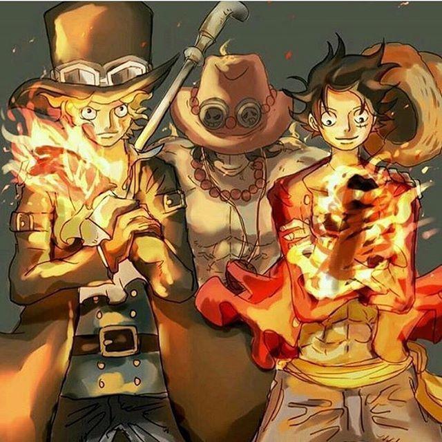 海贼王asl壁纸艾斯虽已离去但他的火焰在萨博和路飞手中燃烧