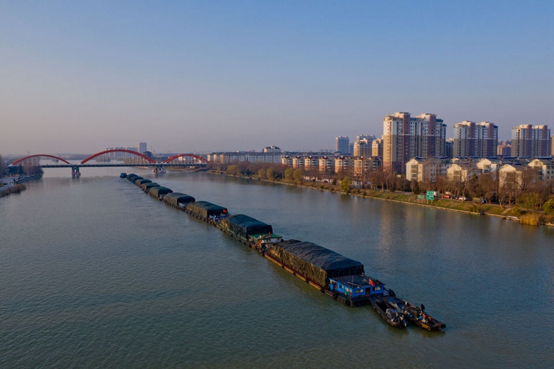 京杭运河宿迁中运河段水上运输忙